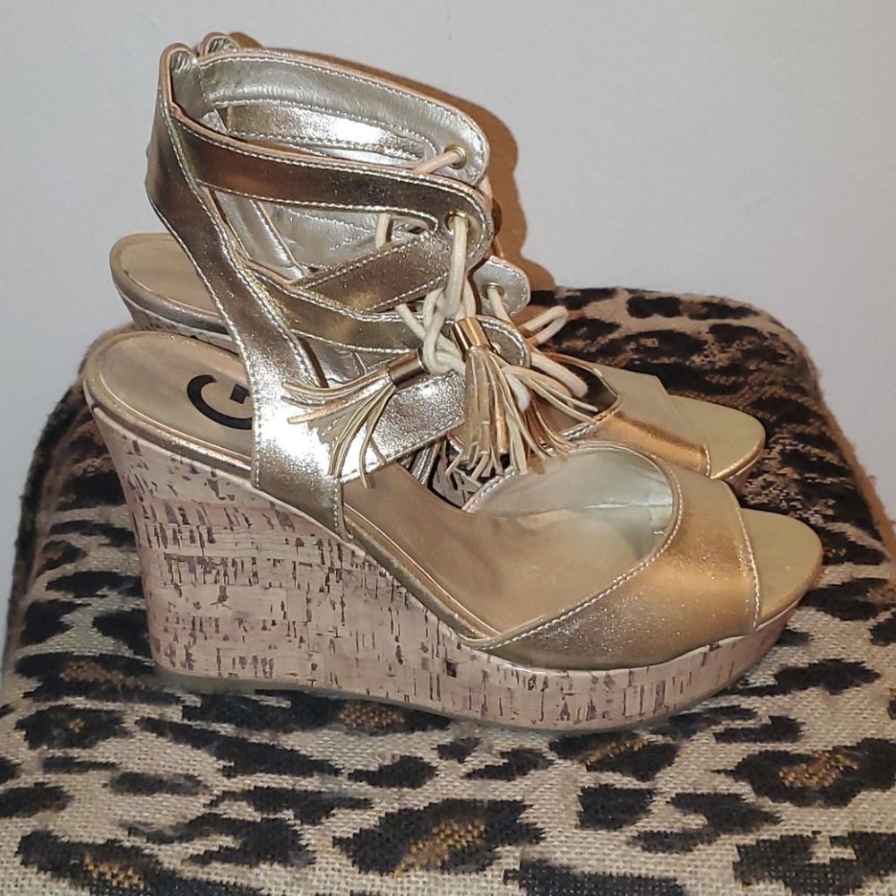G By Guess Gold Wedges